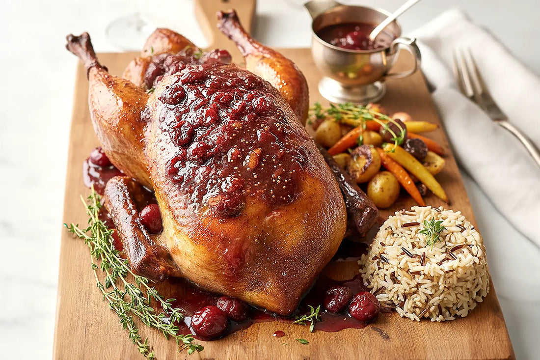 Roasted Duck with Cherry Fig Port Glaze