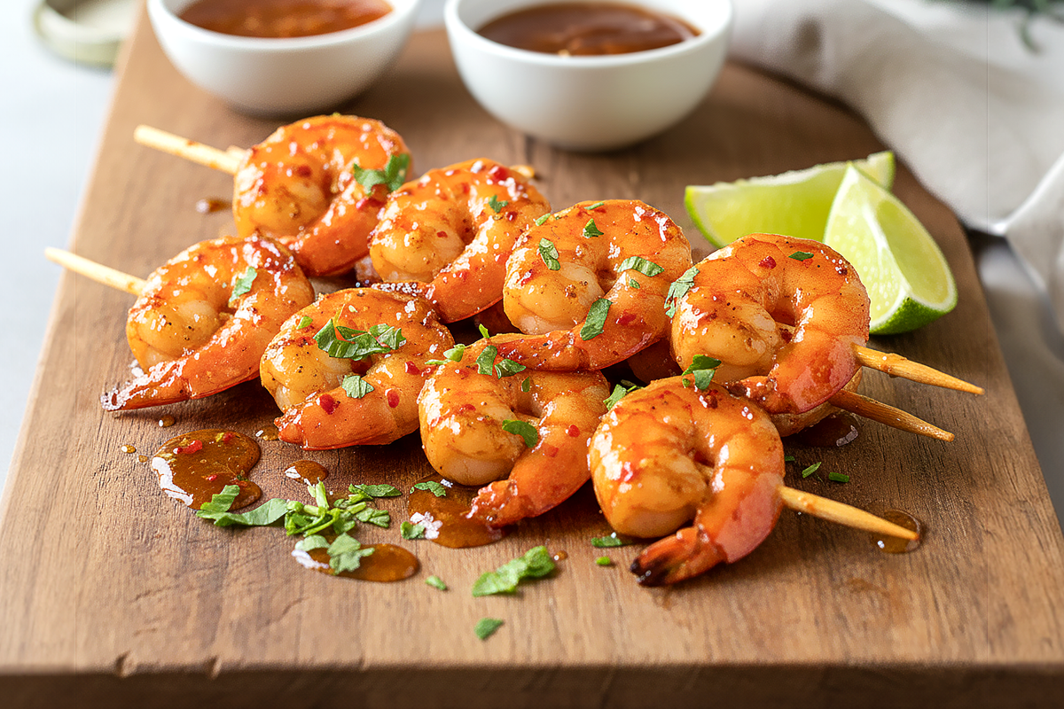 Spicy Island Shrimp Skewers