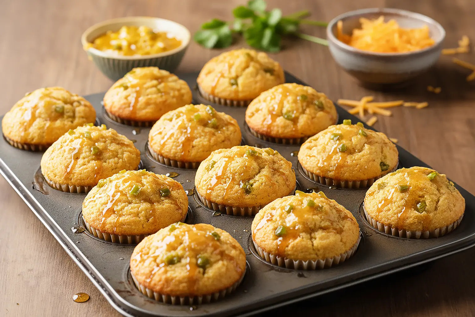 Candied Jalapeño Cornbread Muffins