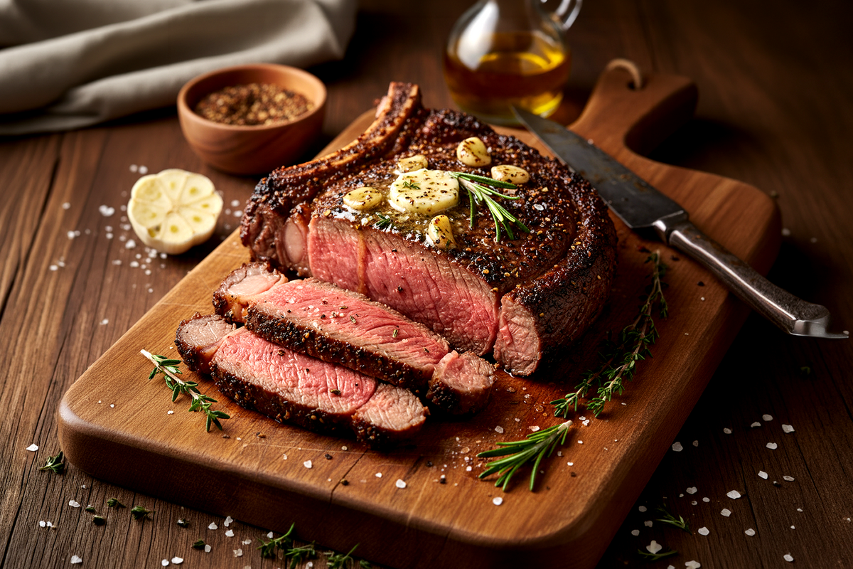 Smokehouse Ribeye with Garlic Butter Finish