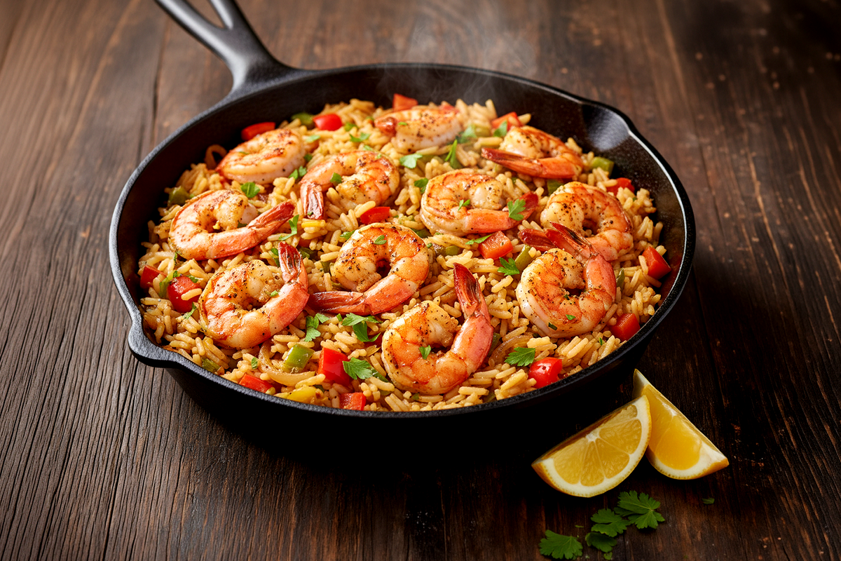 Gulf Coast Shrimp & Rice Skillet