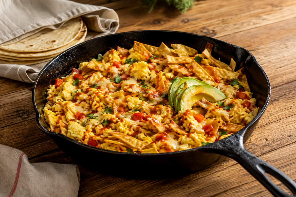 Fire-Roasted Serrano Migas Skillet