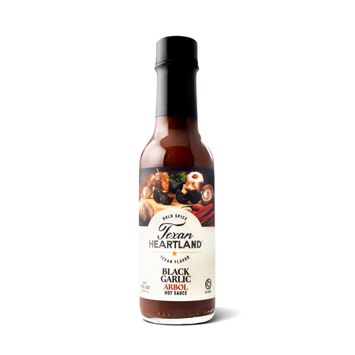 Black Garlic Árbol hot sauce bottle