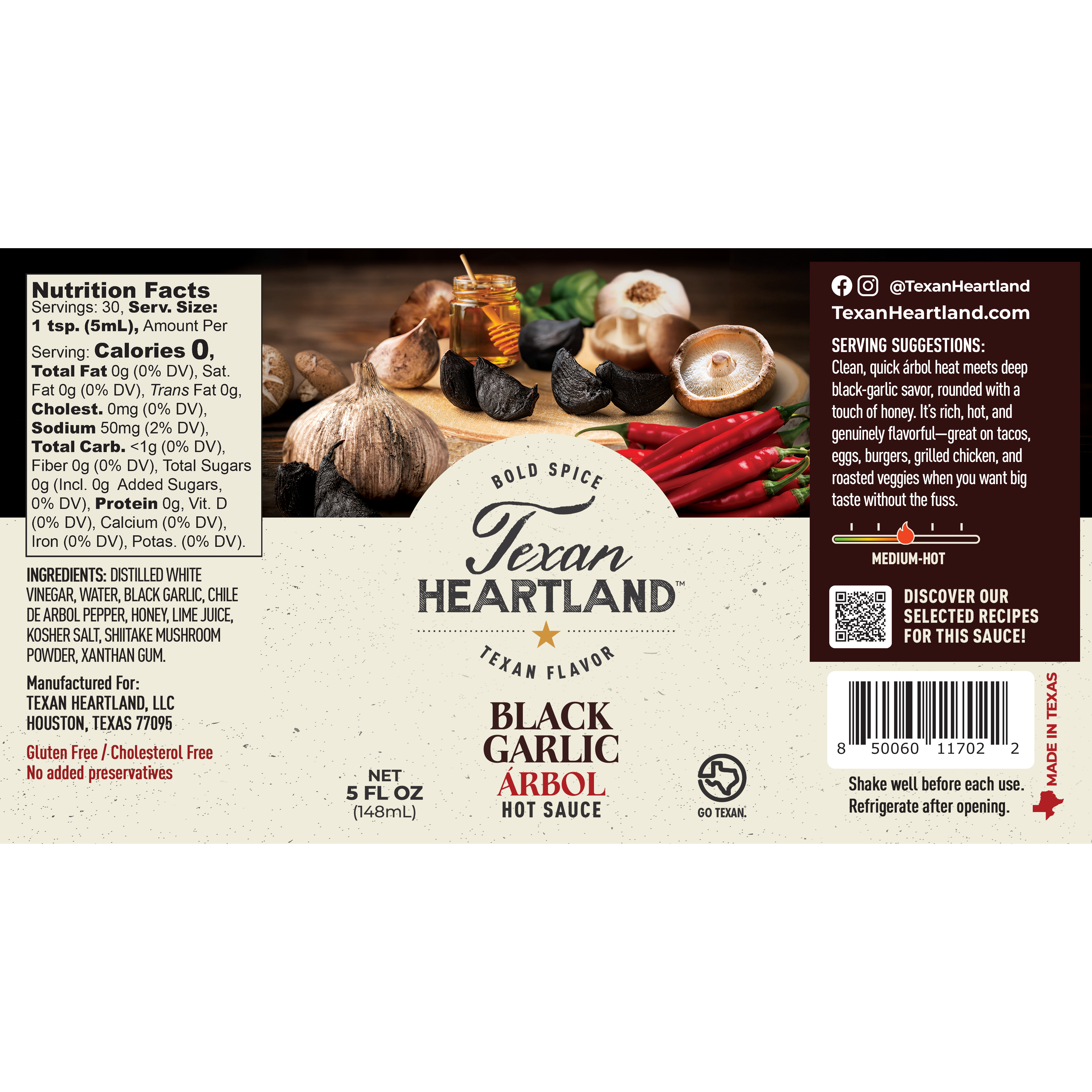 Black Garlic Arbol Hot Sauce