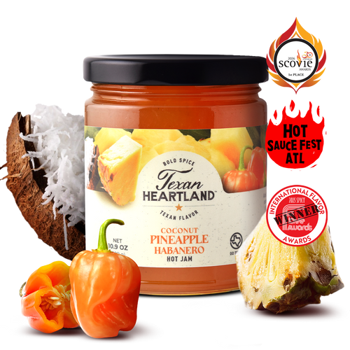 Coconut Pineapple Habanero Hot Jam Texan Heartland