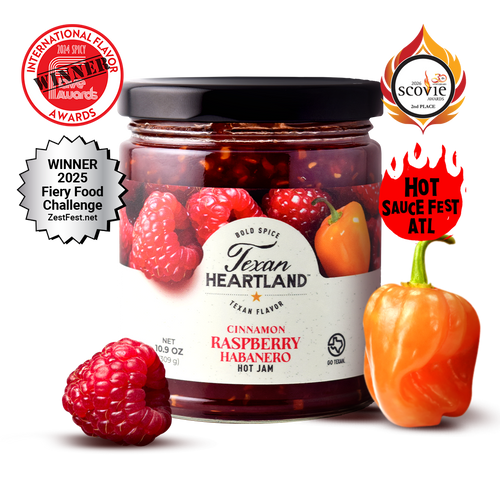 Cinnamon Raspberry Habanero Hot Jam Texan Heartland