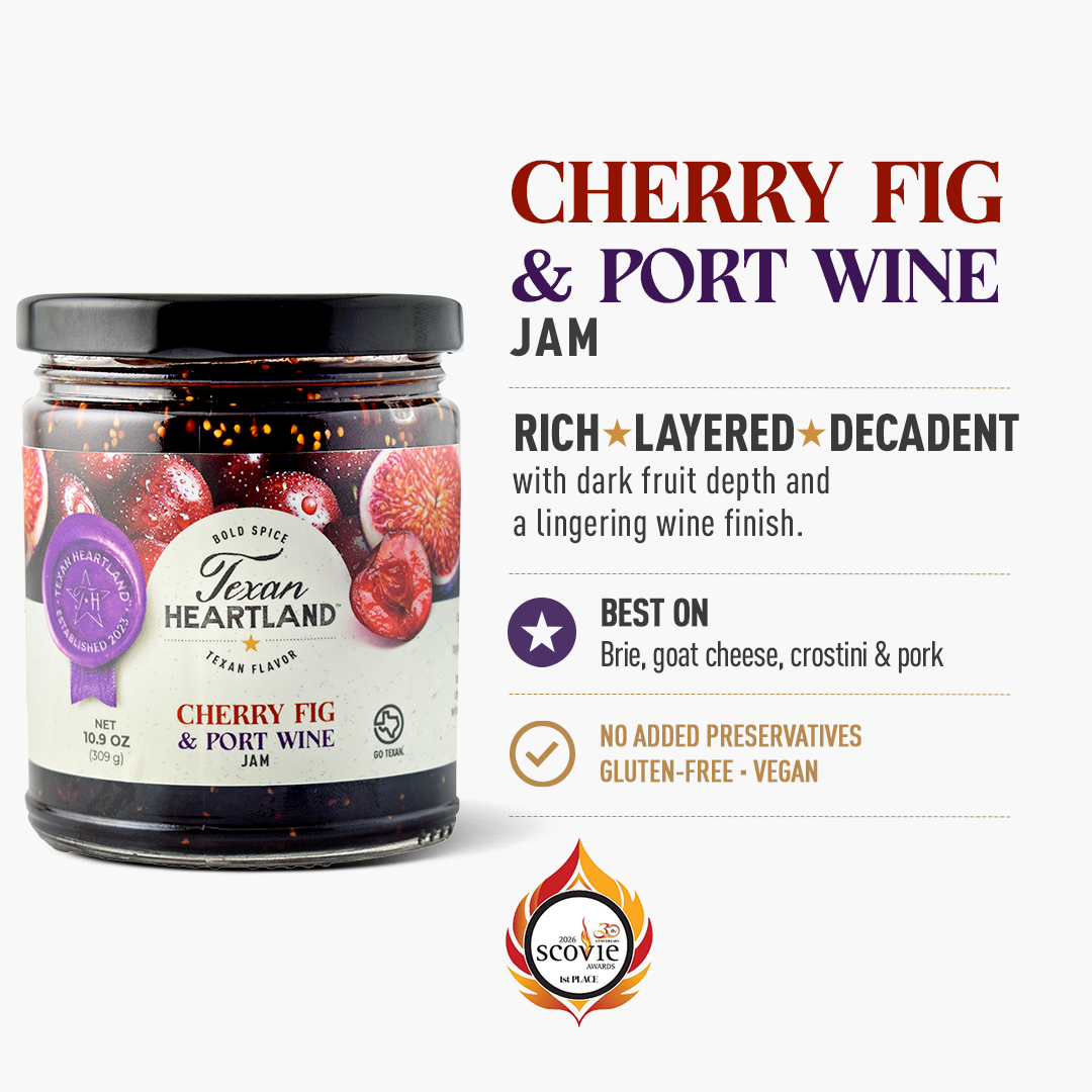 Cherry Fig & Port Wine Jam flavor, best uses, claims and Scovie Award