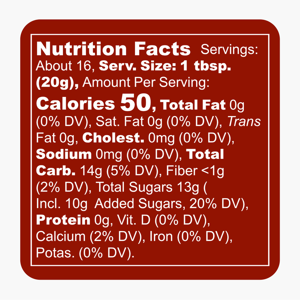 Cherry Fig & Port Wine Jam Nutrition Facts