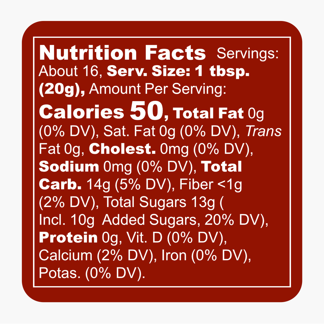 Cherry Fig & Port Wine Jam Nutrition Facts
