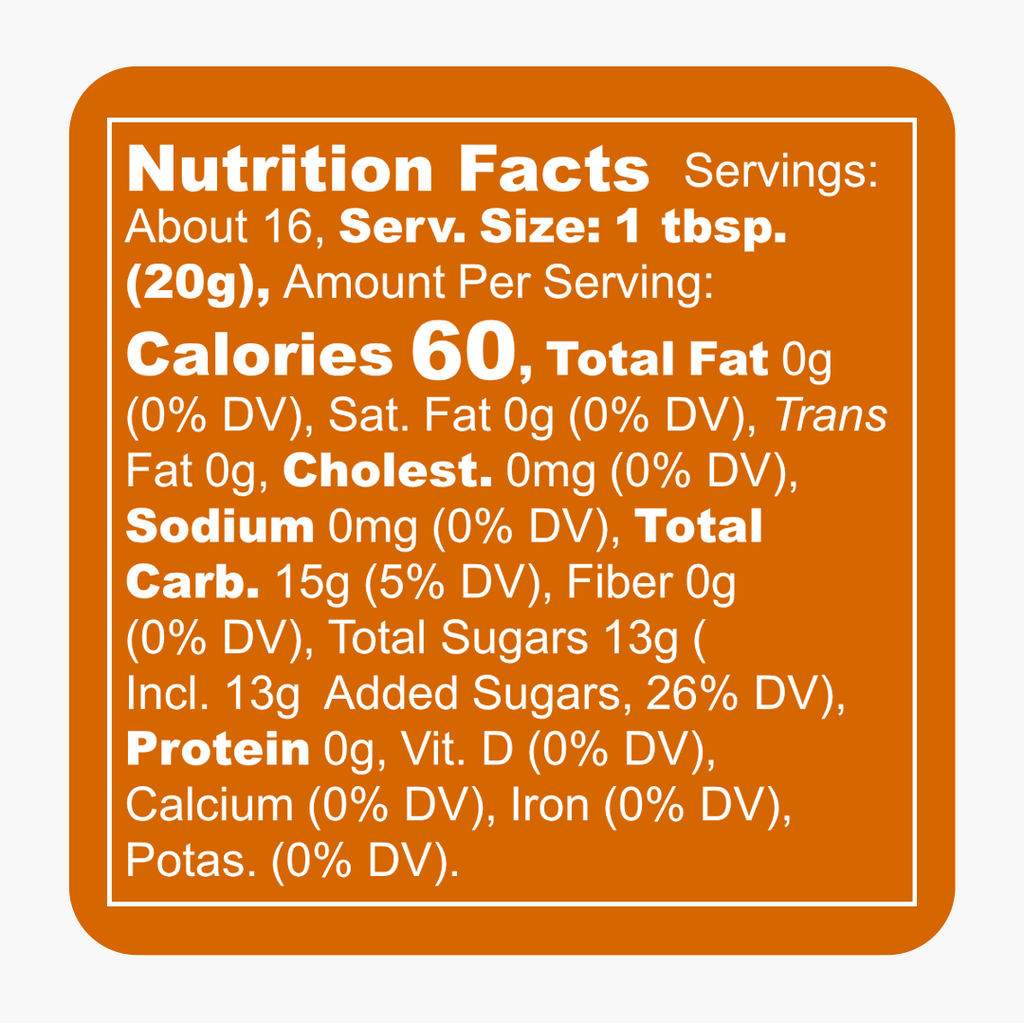 Coconut Pineapple Habanero Hot Jam Nutrition Facts