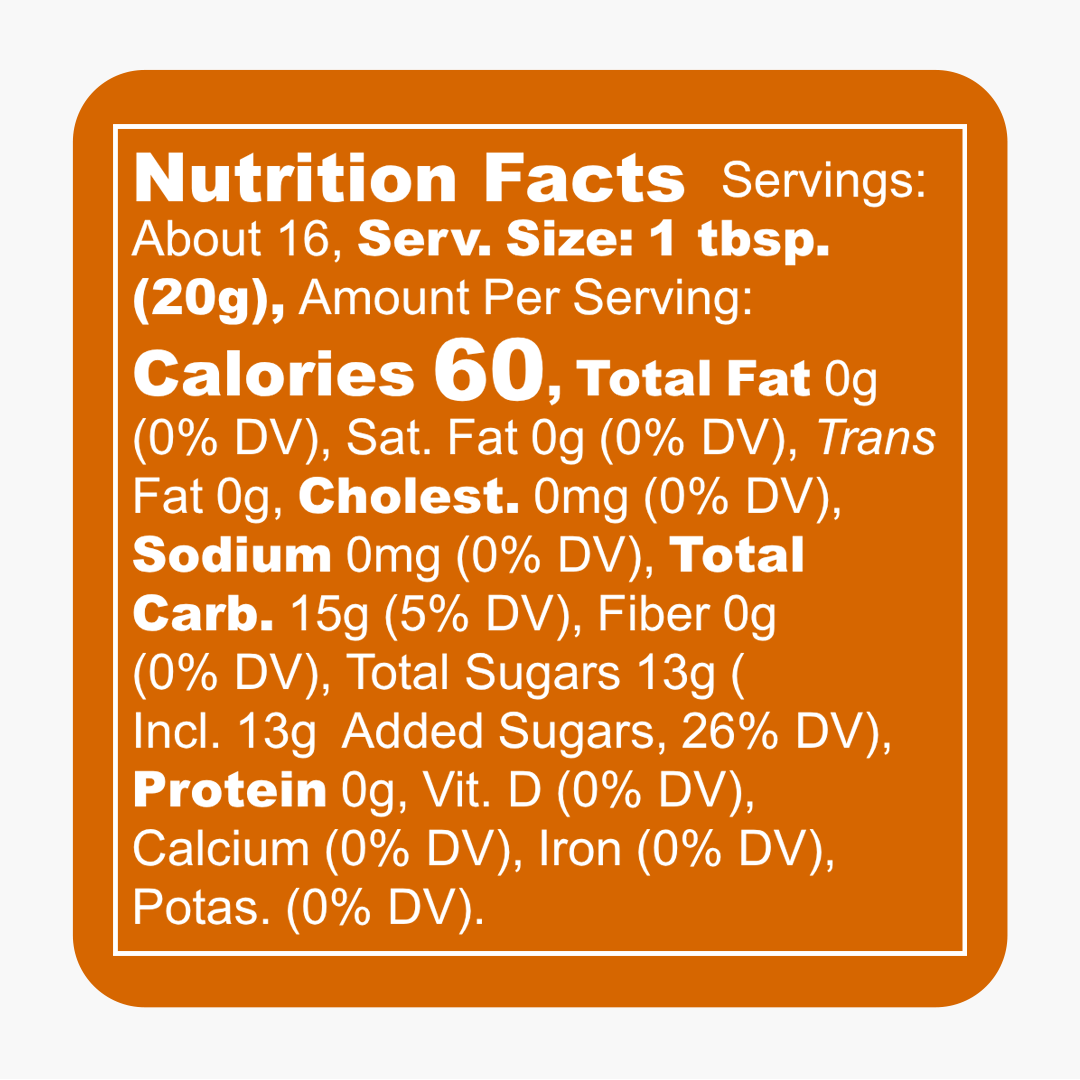 Coconut Pineapple Habanero Hot Jam Nutrition Facts