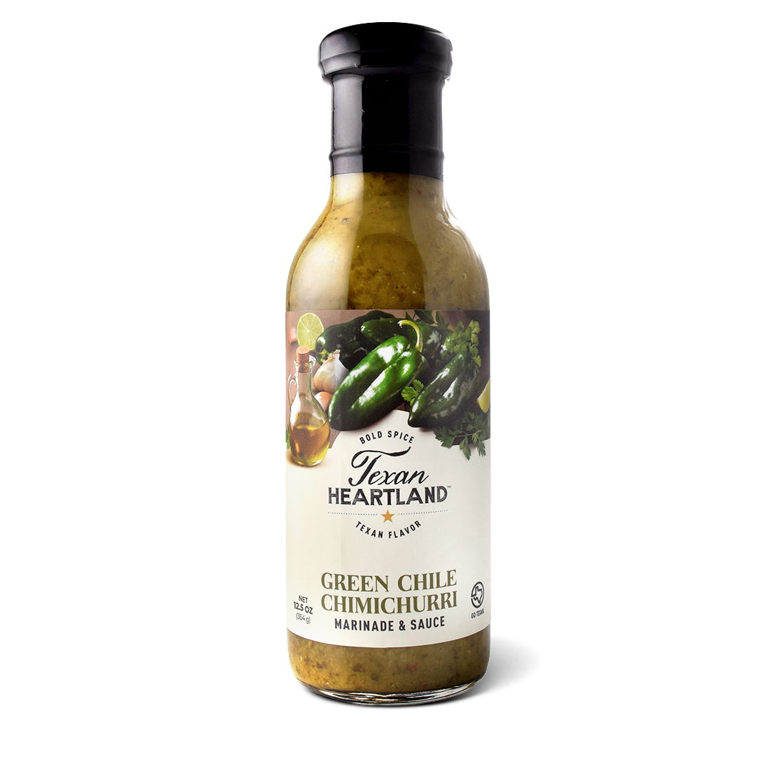 Green Chile Chimichurri marinade and sauce bottle
