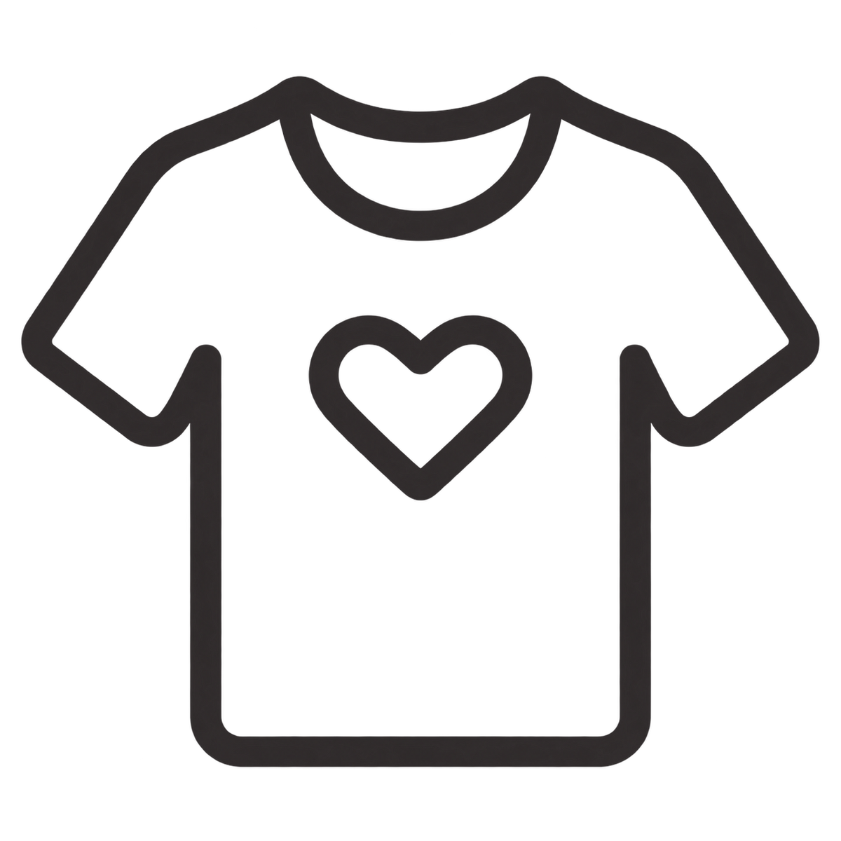 T-shirt with heart representing apparel sales