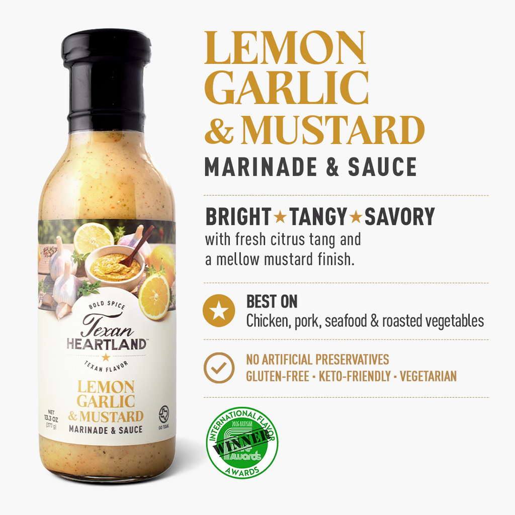 Lemon Garlic & Mustard marinade flavor, best uses, claims and award