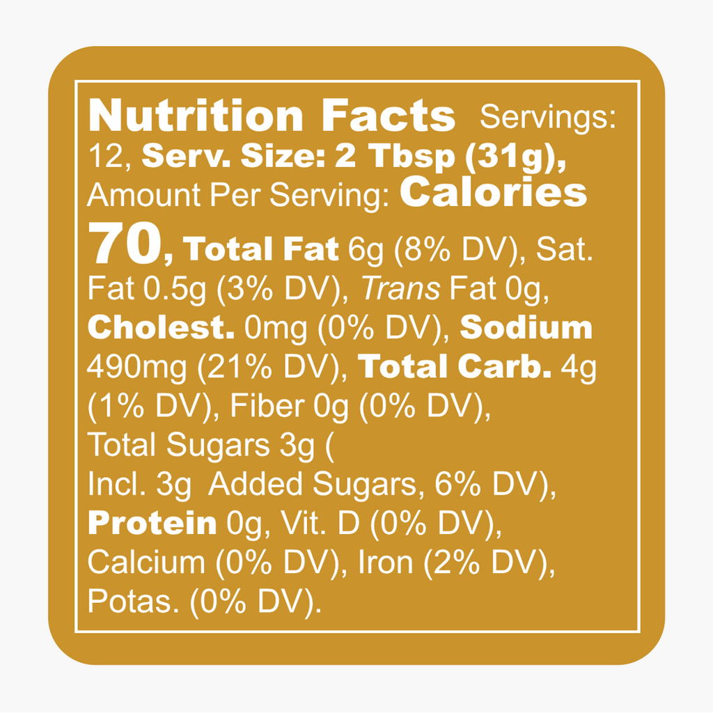 Lemon Garlic & Mustard marinade and sauce Nutrition Facts