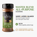 Master Blend All-Purpose Seasoning flavor, best uses and product claims