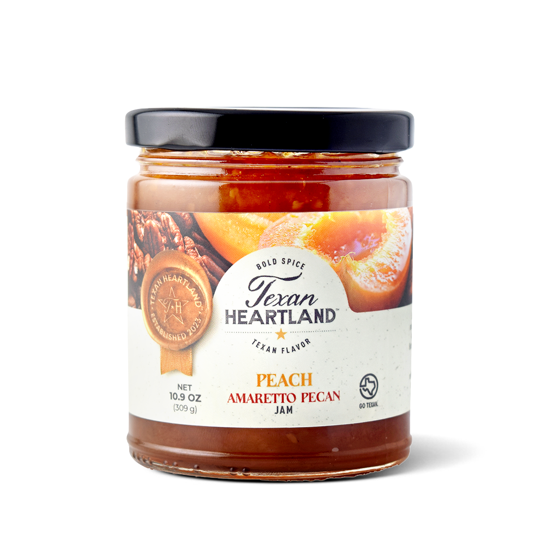 Peach Amaretto Pecan Jam jar
