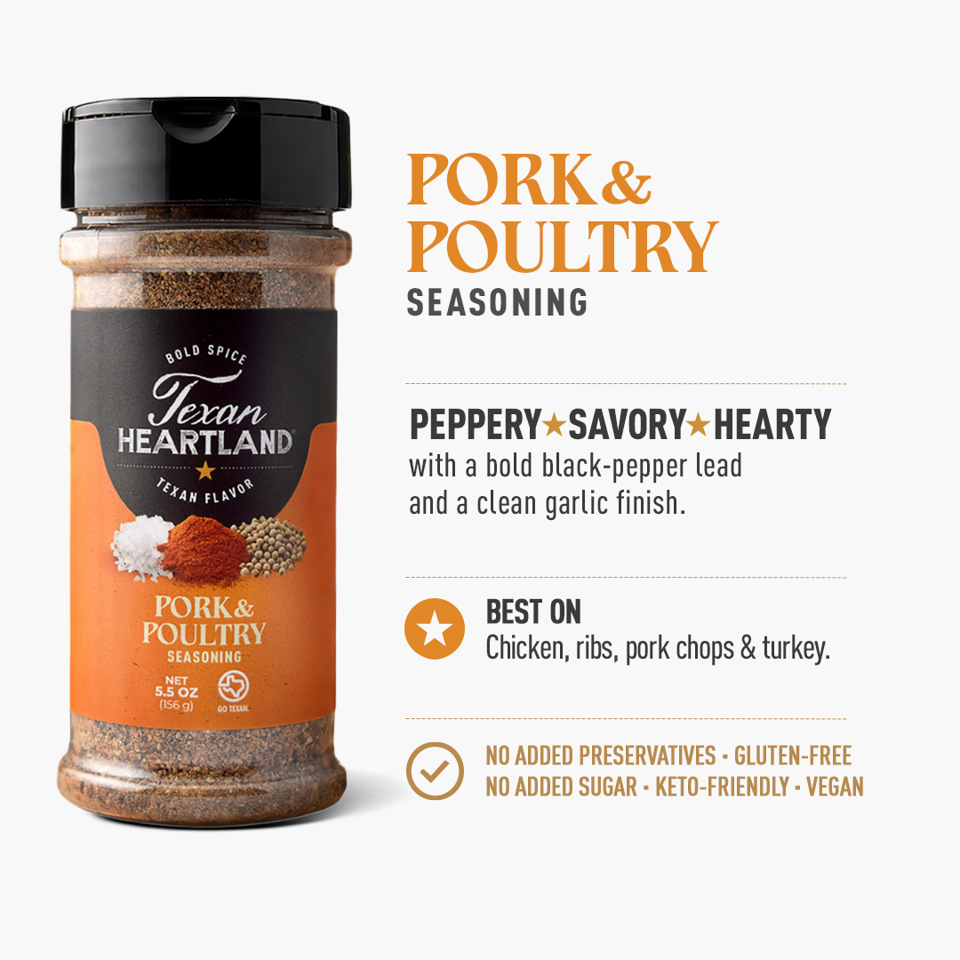 Pork & Poultry Seasoning flavor, best uses and product claims