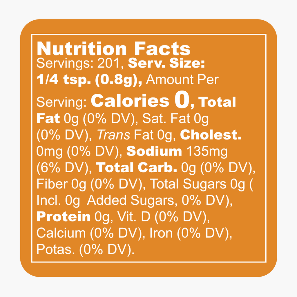 Pork & Poultry Seasoning Nutrition Facts