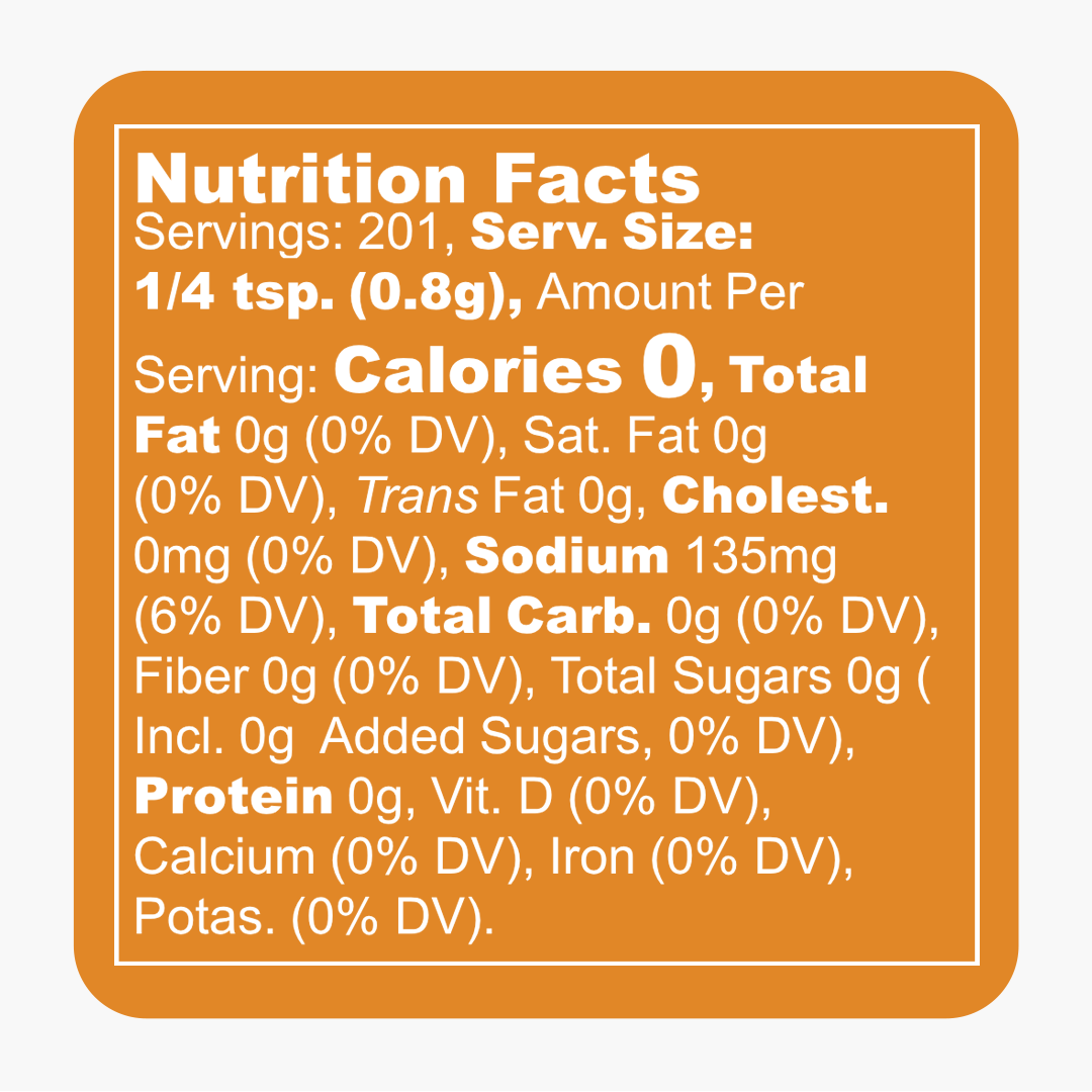 Pork & Poultry Seasoning Nutrition Facts