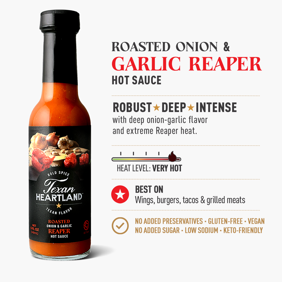 Roasted Onion & Garlic Reaper hot sauce with extreme heat, flavor and best uses