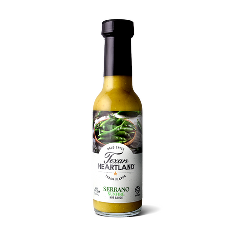 Serrano Sunfire serrano hot sauce bottle