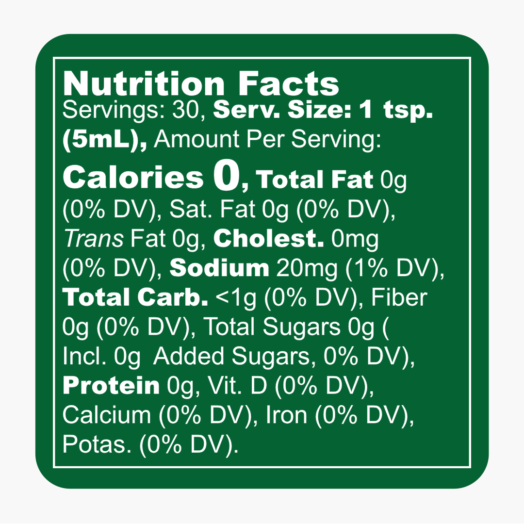Serrano Sunfire hot sauce Nutrition Facts