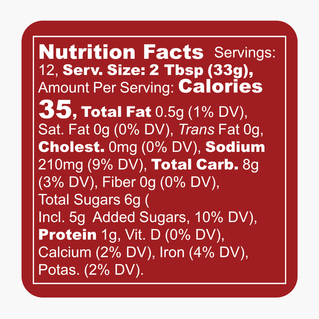 Smoky Mesquite Chipotle marinade and sauce Nutrition Facts