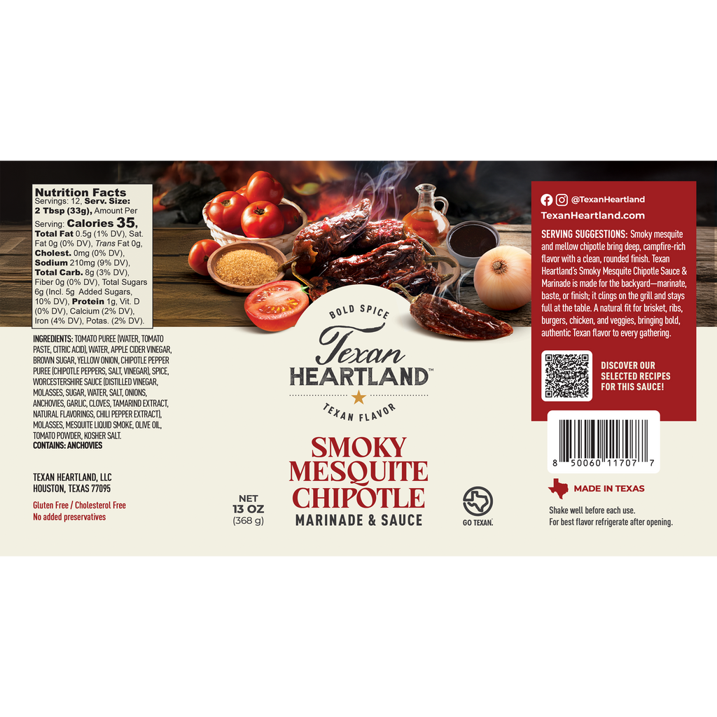 Smoky Mesquite Chipotle Marinade & Sauce Texan Heartland
