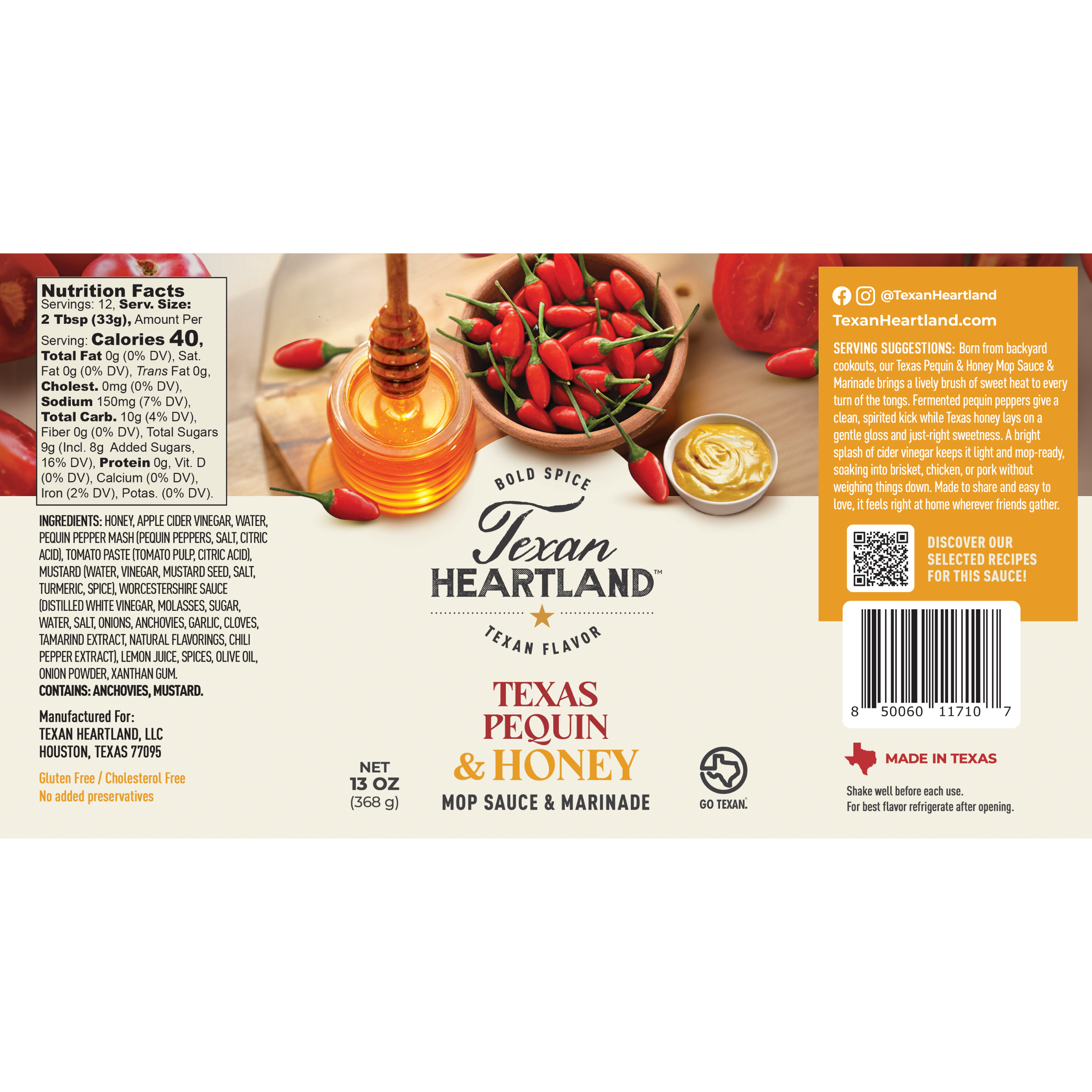 Texas Pequin & Honey Mop Sauce & Marinade