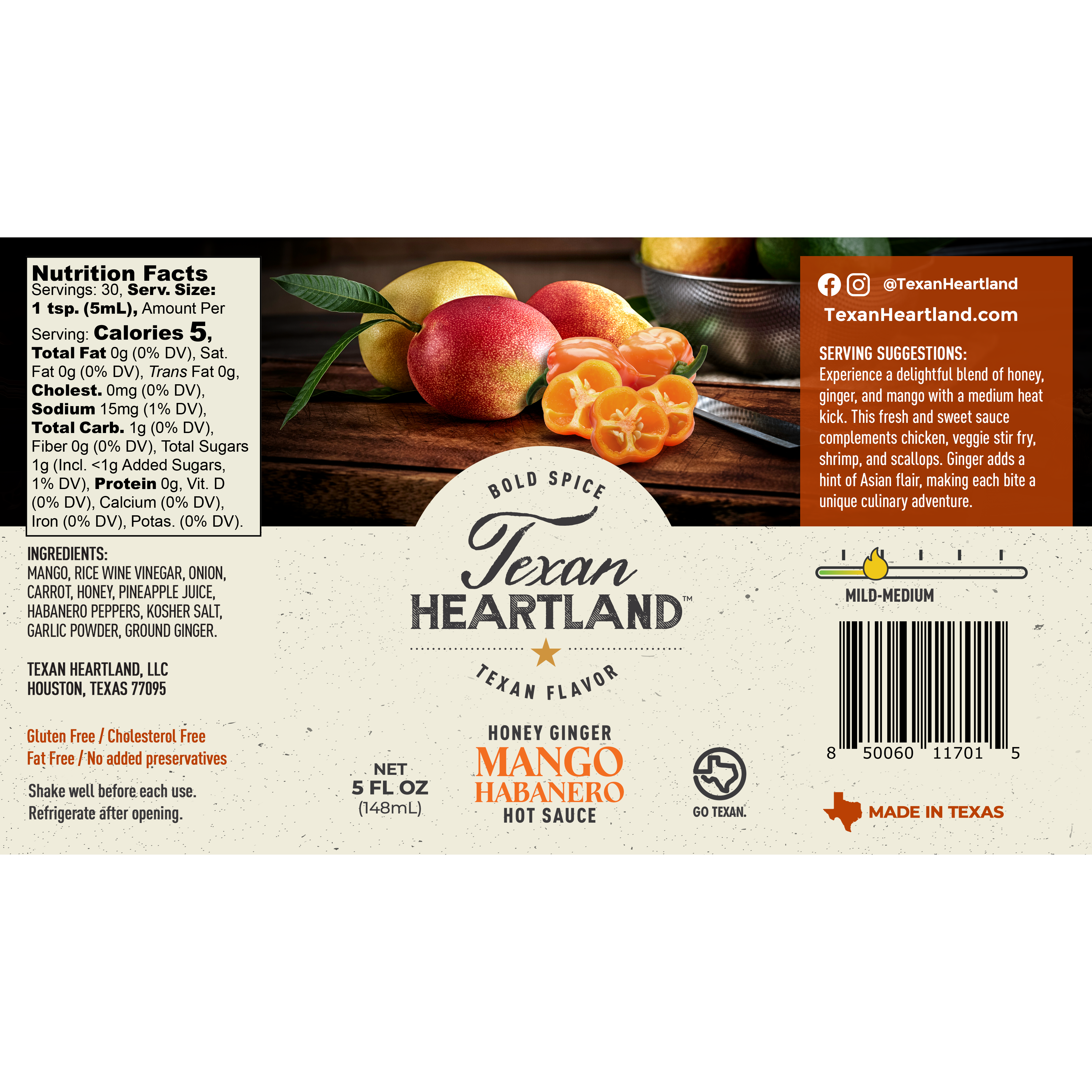 Honey Ginger Mango Habanero Hot Sauce