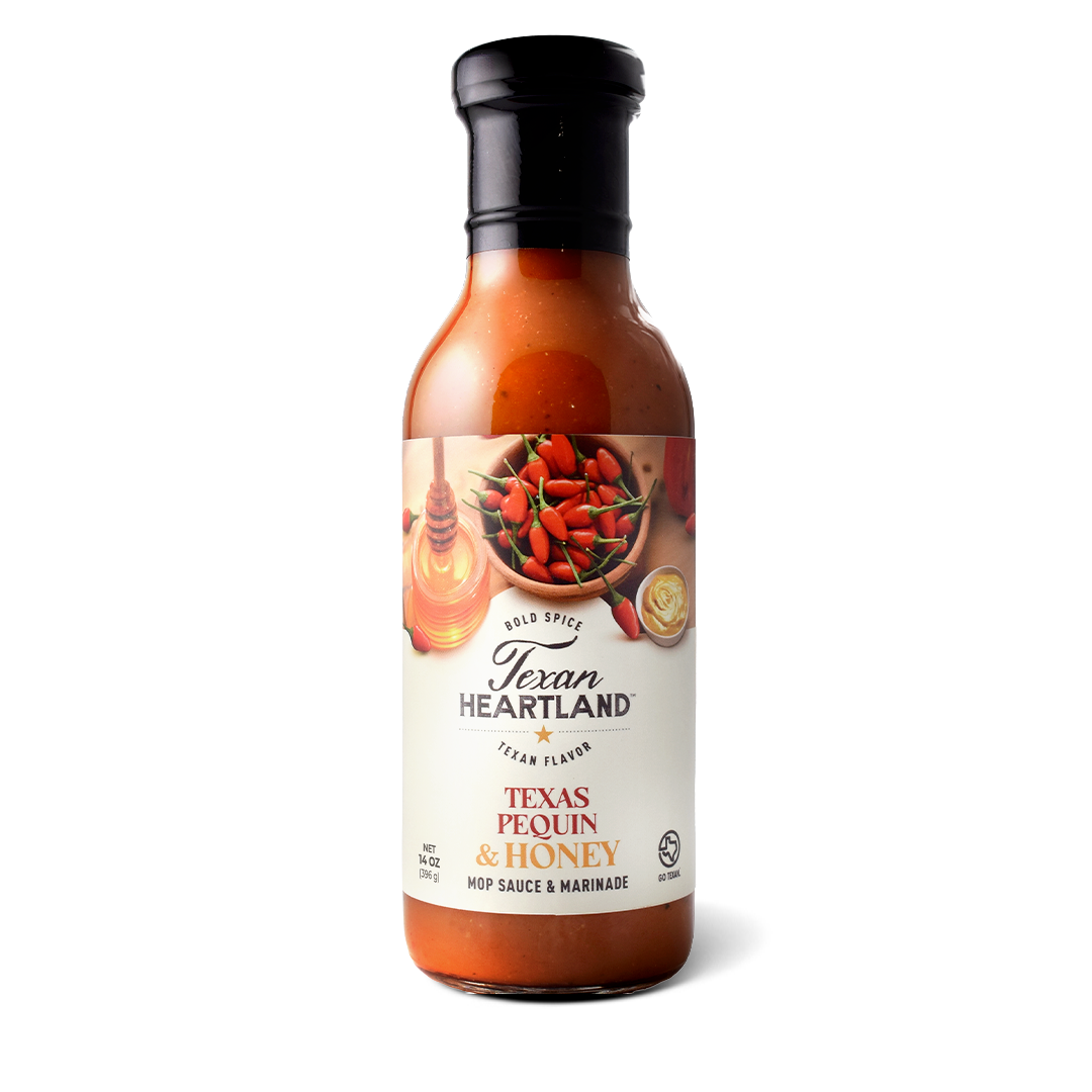 Texas Pequin & Honey mop sauce and marinade bottle