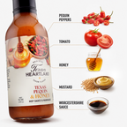 Texas Pequin & Honey ingredients with pequin peppers, tomato, honey, mustard and Worcestershire sauce