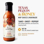 Texas Pequin & Honey mop sauce flavor, best uses and product claims