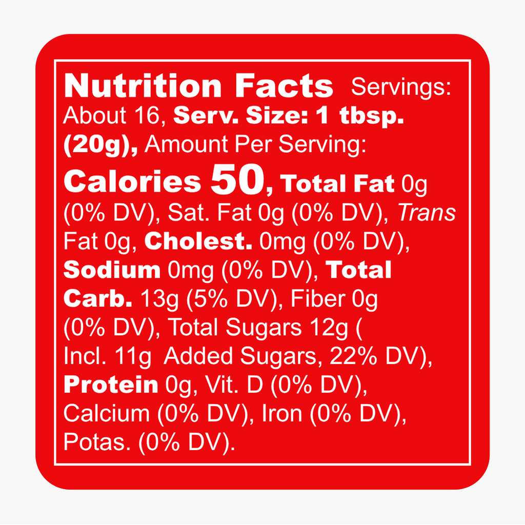 Vanilla Strawberry Jalapeño Jam Nutrition Facts
